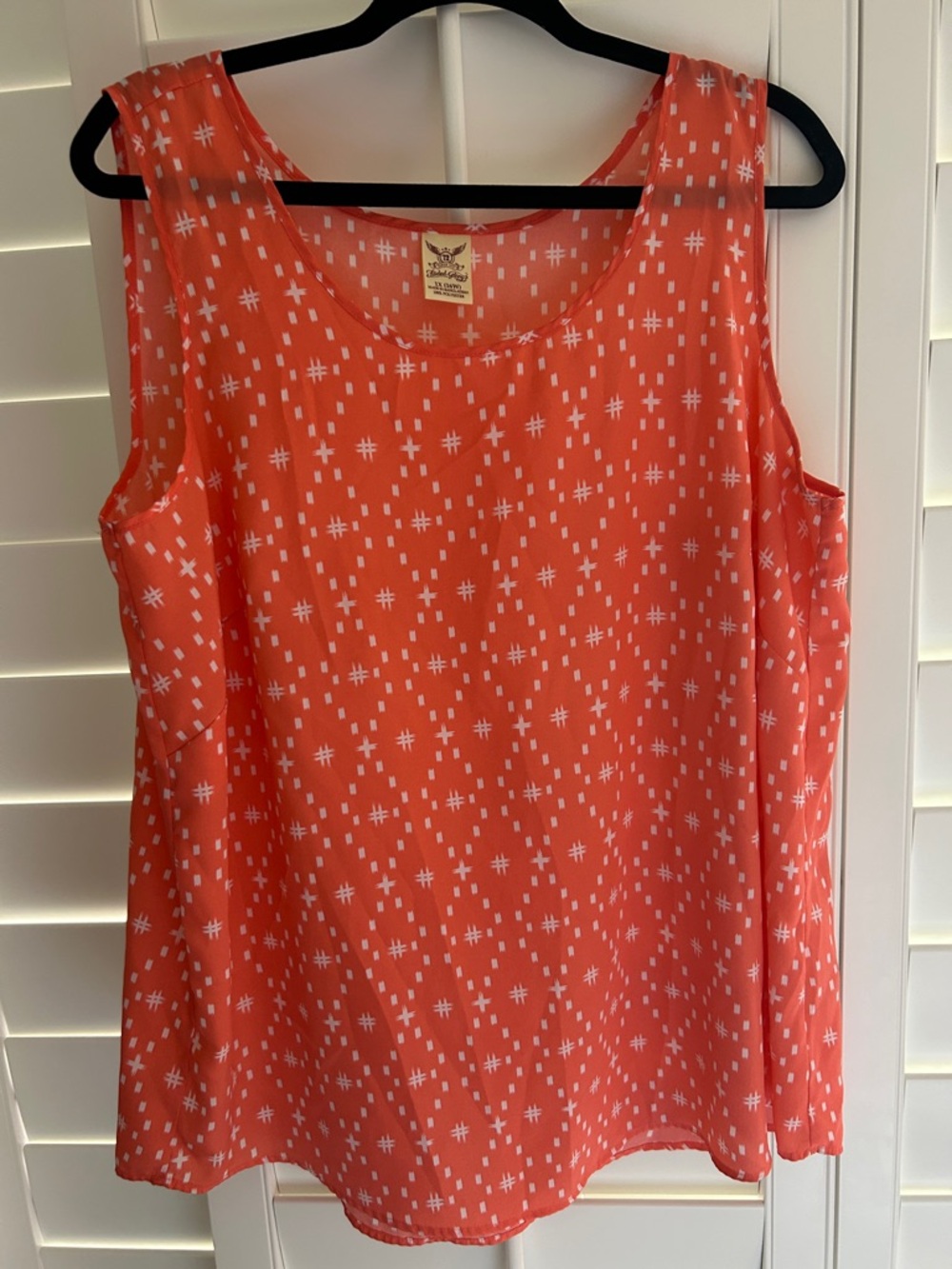 Faded Glory Coral Printed Sleeveless Tank